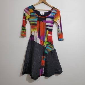 Viviana Gabeiras Colorful Abstract Dress